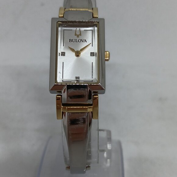 Bulova Classic 98P229 Women's 18x26mm Two-Tone S/Steel Diamond Dial Quartz Watch - Picture 3 of 11